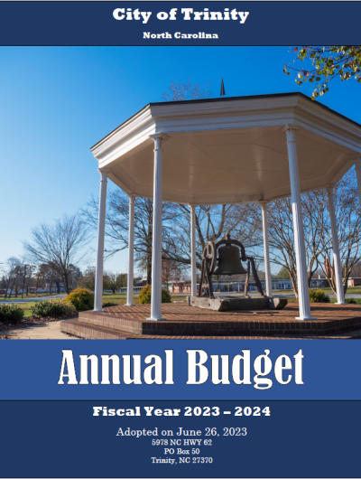 Cover page of annual budget