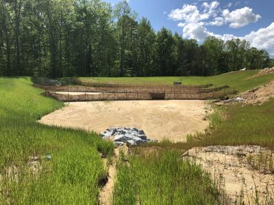 Trinity Middle School dry pond